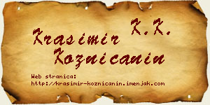 Krasimir Kozničanin vizit kartica